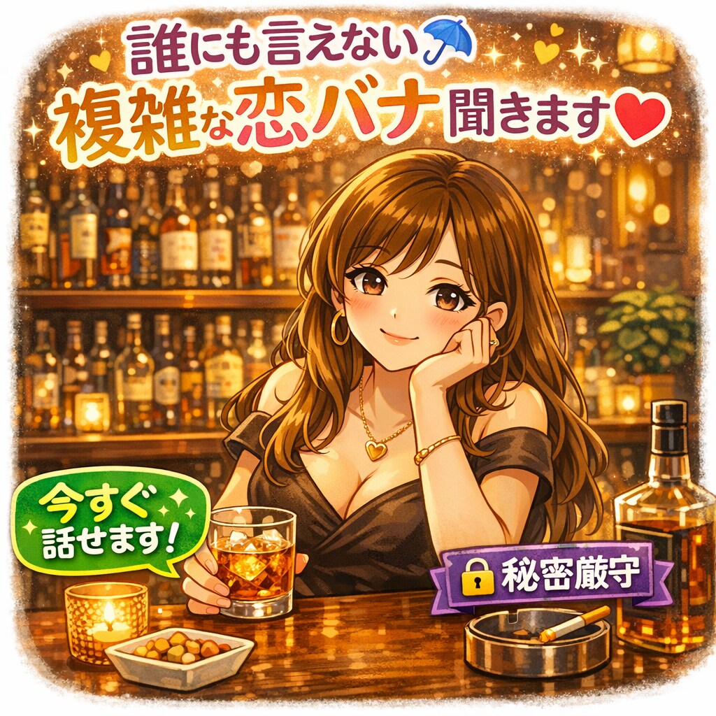 誰にも言えない☔複雑な恋の話、聞きます 今すぐ電話⭕️理解されない恋愛のモヤモヤ吐き出しませんか？ イメージ1