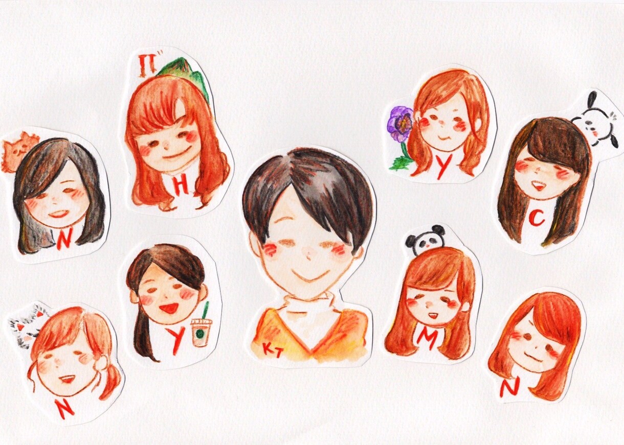 あたたかみのある似顔絵描きます 水彩色鉛筆で、ゆるく、柔らかく。 イメージ3