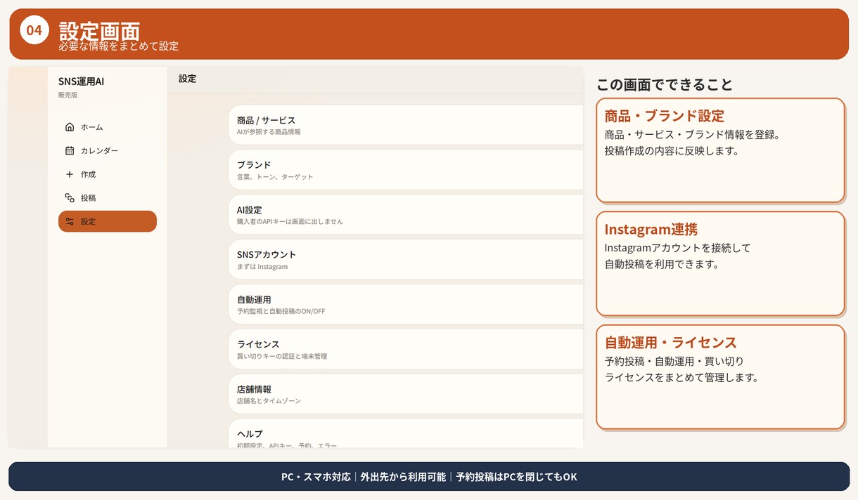 SNS運用を丸投げ！AI自動化ツールを提供します InstagramをAIに丸投げ！文章作成・投稿予約できます イメージ5