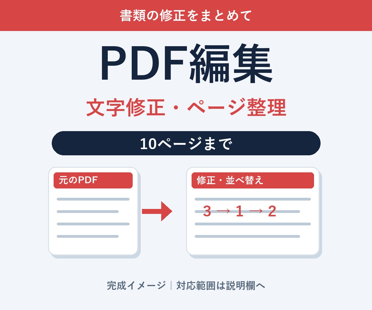 PDFの文字修正とページ整理をします 差し替え・順番変更などを完成PDFに整理 イメージ1