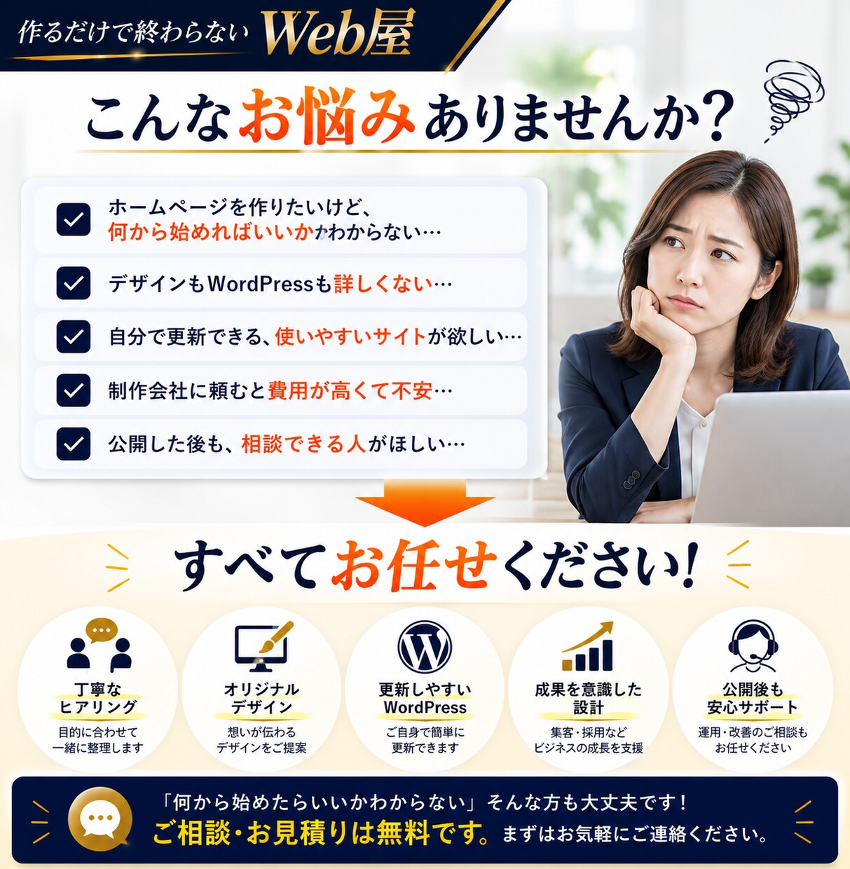 作るだけで終わらないWeb制作をします デザインもWordPressも丸ごと対応 イメージ2