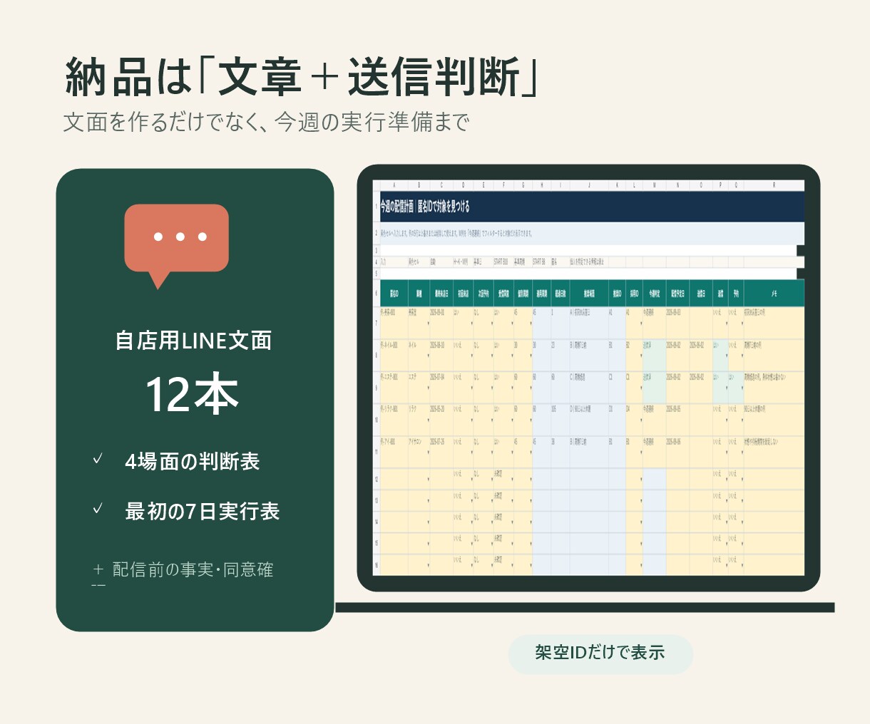 サロン休眠客の再来店LINE12文を作ります 送る相手・時期・文面がわかる判断表つき イメージ3