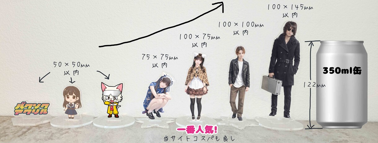 380円～激安2日で好きな画像でアクスタ製作します 1個からOK!2営業日でアクスタ作成 イメージ4