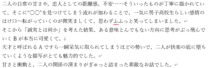 世界観と感情を丁寧に描写した感想をお届けします あなたの最初のファンから感想をお届けします！ イメージ2