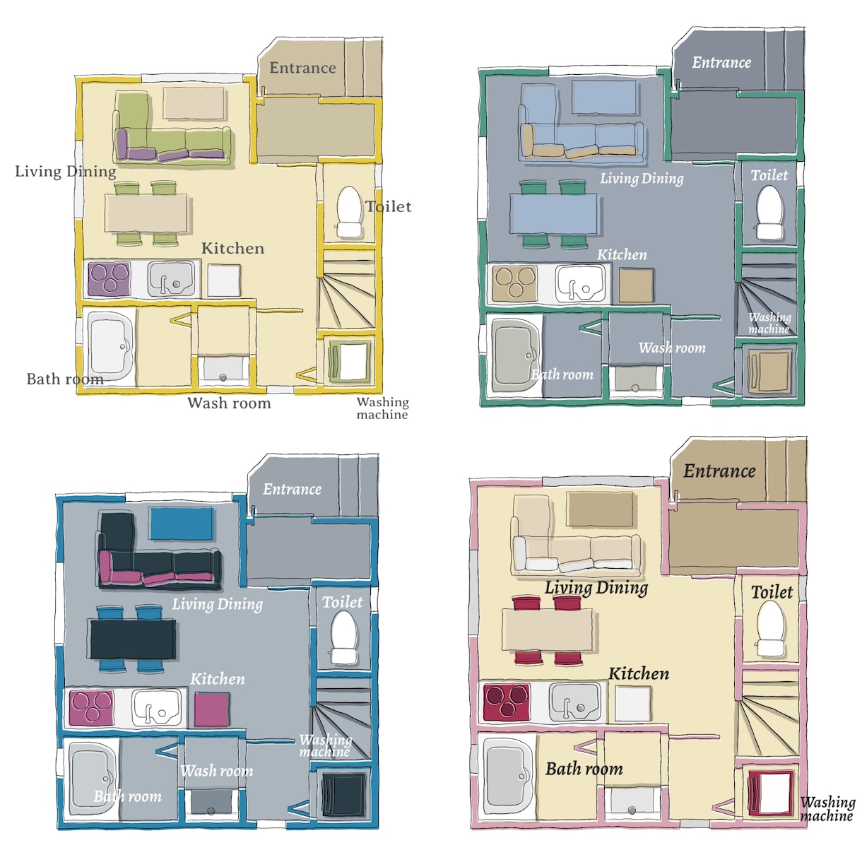 カラフルポップな【間取り図イラスト】作成します ワクっとする間取り図で、あなたの物件をもっと魅力的に！ イメージ1