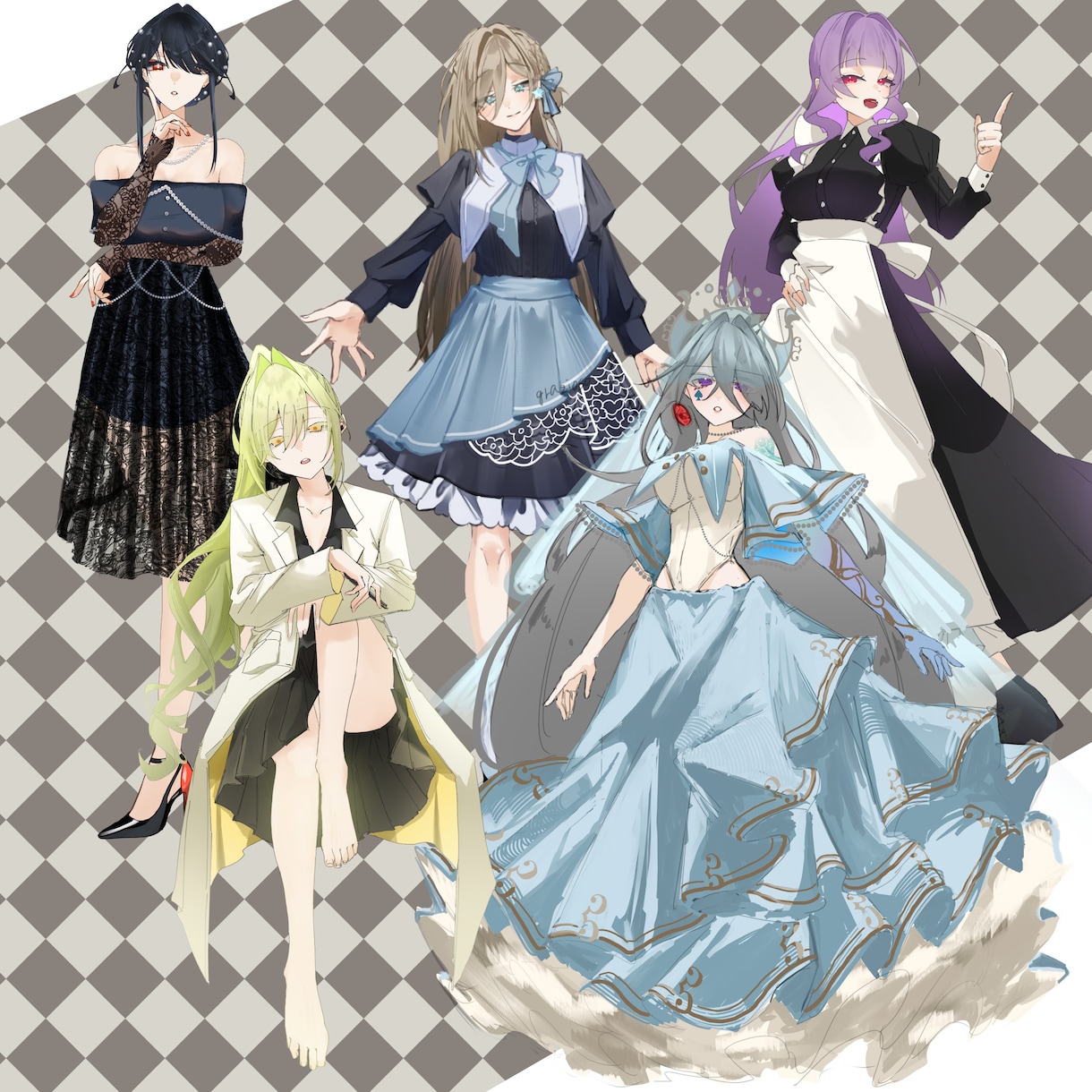女の子立ち絵/キャラデザ制作いたします 綺麗め/シックな女性キャラクターイラスト制作いたします。 イメージ2