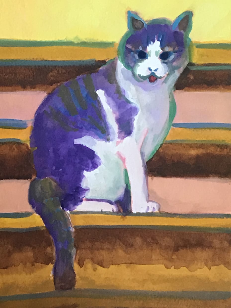 大切な家族、ペットや動物の絵を水彩で描きます 思い出を形に残したい方へ。モダンでカラフルな色彩の絵を イメージ7