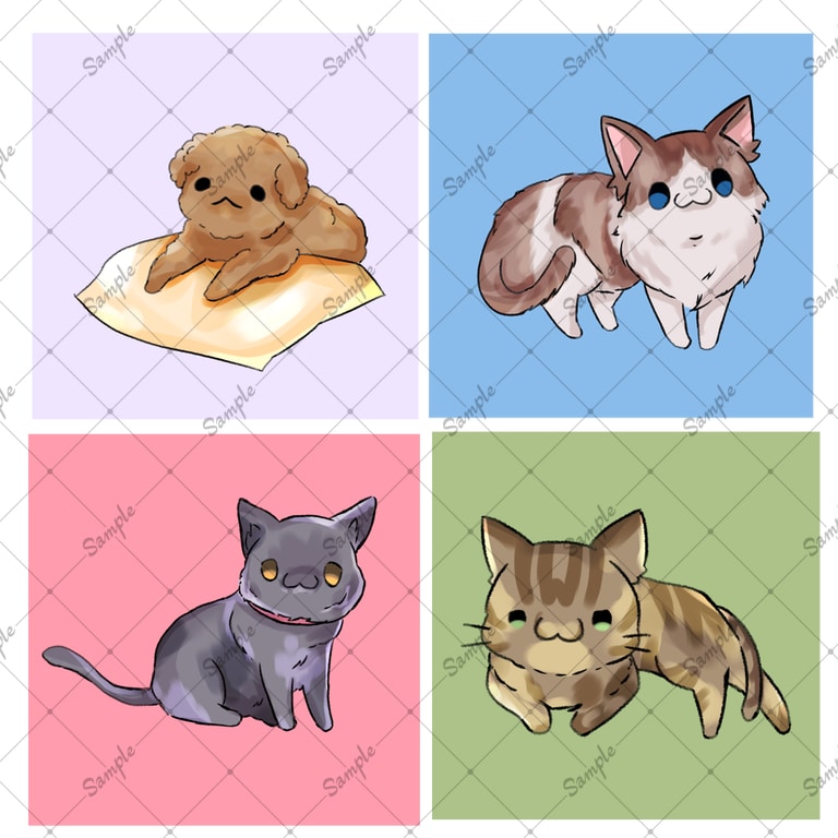 ペットや好きな動物のデフォルメアイコン描きます デフォルメでゆるかわなシンプルでかわいいアイコンです！ イメージ1