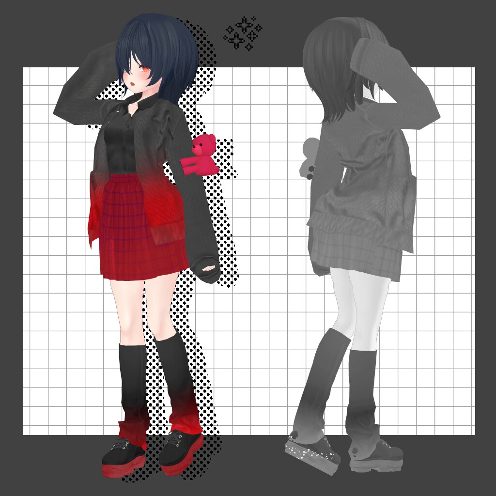 ワンオフお洋服承ります VRC想定のPhysbone,cloth対応のお洋服作ります イメージ7