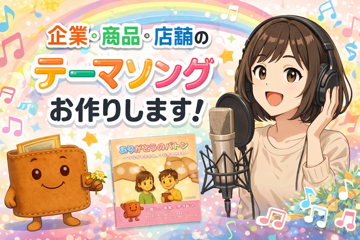企業様や店舗、商品のテーマソングをお作りします キャッチーで耳なじみの良いテーマソングで集客や販売促進！ イメージ1