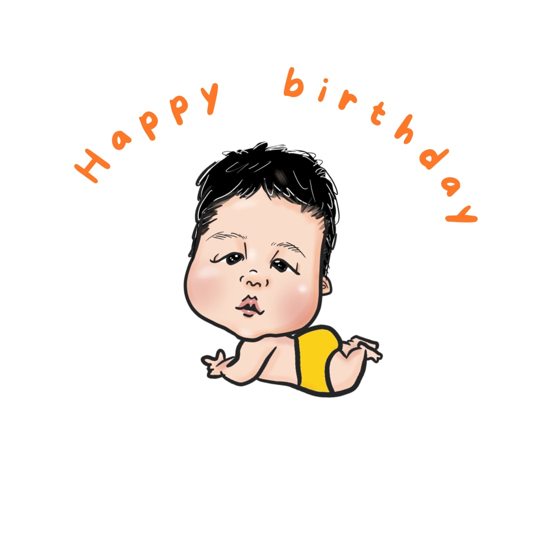 赤ちゃんのポップで元気な似顔絵かきます SNSアイコンやプレゼントにおすすめ★データ納品です イメージ2