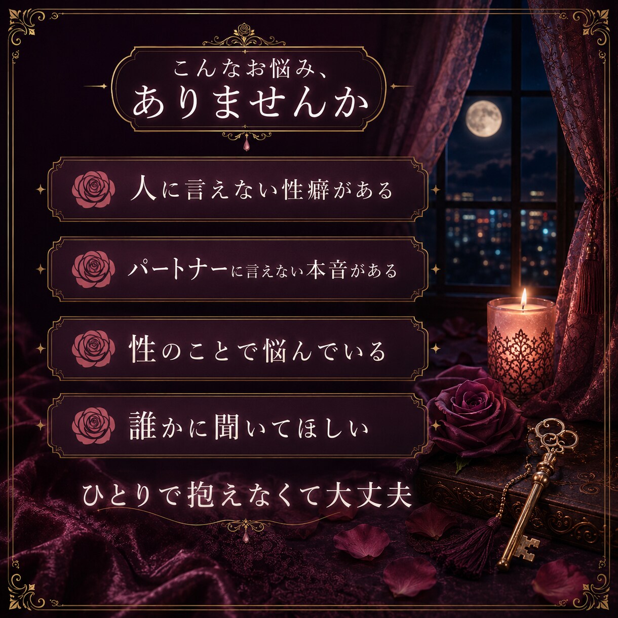 誰にも言えない癖、聞きます 秘密の欲望や本音を、否定せず受け止めます イメージ2