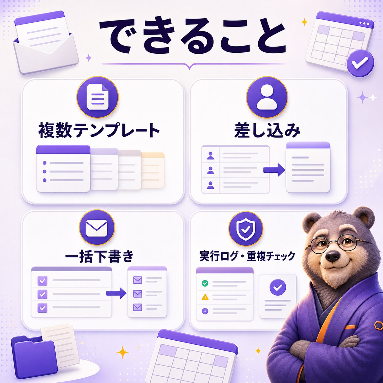 Gmail下書きGAS Proを提供します 定型連絡を下書き化し送信前確認を残せます イメージ2
