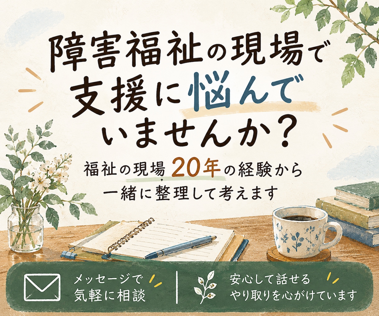 障害福祉20年のサビ菅が支援の悩みを一緒に考えます 「これでいいのかな？」を一緒に考える支援相談です イメージ1