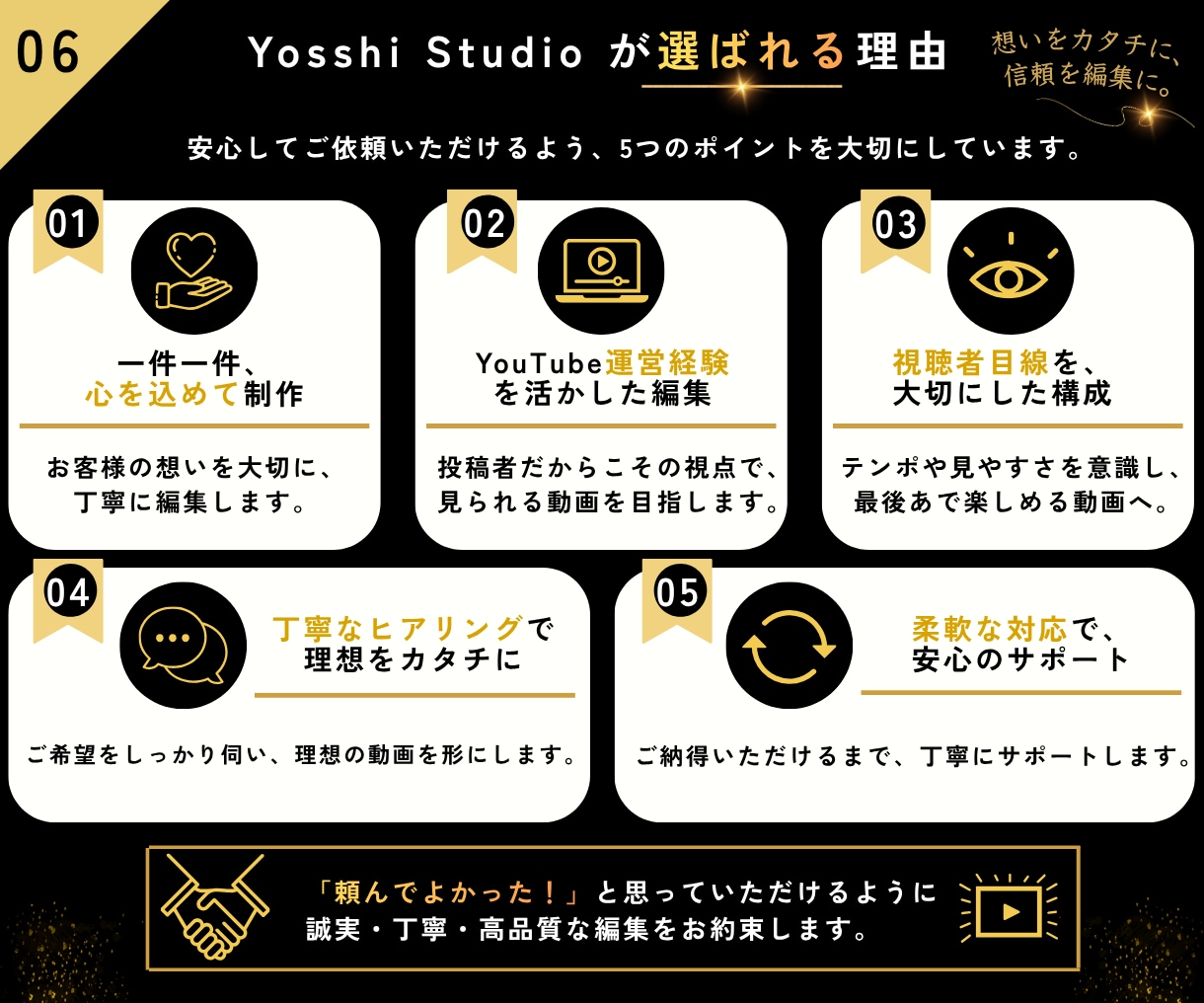 YouTube・思い出の動画を丁寧に編集します 大切な動画を、見やすく・伝わりやすく、丁寧に仕上げます イメージ6