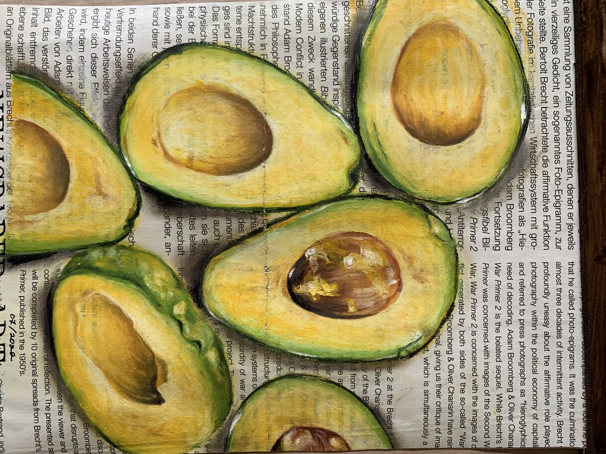 新聞紙にフードイラスト描きます ベルリンで人気のNewspaper Art イメージ4