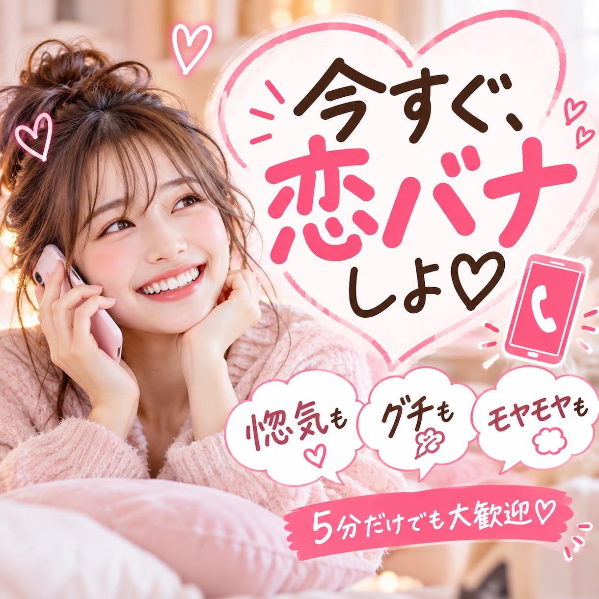 恋の「ねぇ聞いてよ！」今すぐ聞きます 惚気もグチもモヤモヤも♡今すぐぜーんぶ話して！ イメージ1