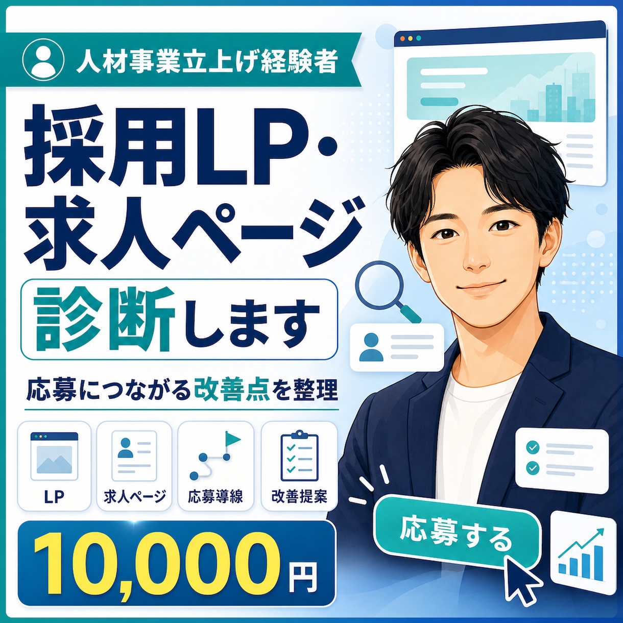 採用LP・広告・バナーの改善策を提案します 元人材事業立ち上げ責任者が貴社の採用の改善点を整理します イメージ1