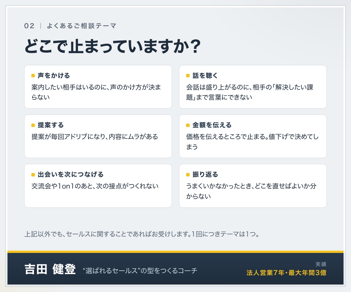 あなたの商品に合う選ばれるセールスの型をつくります 士業、コーチ、コンサル業向け営業力向上セッション イメージ2