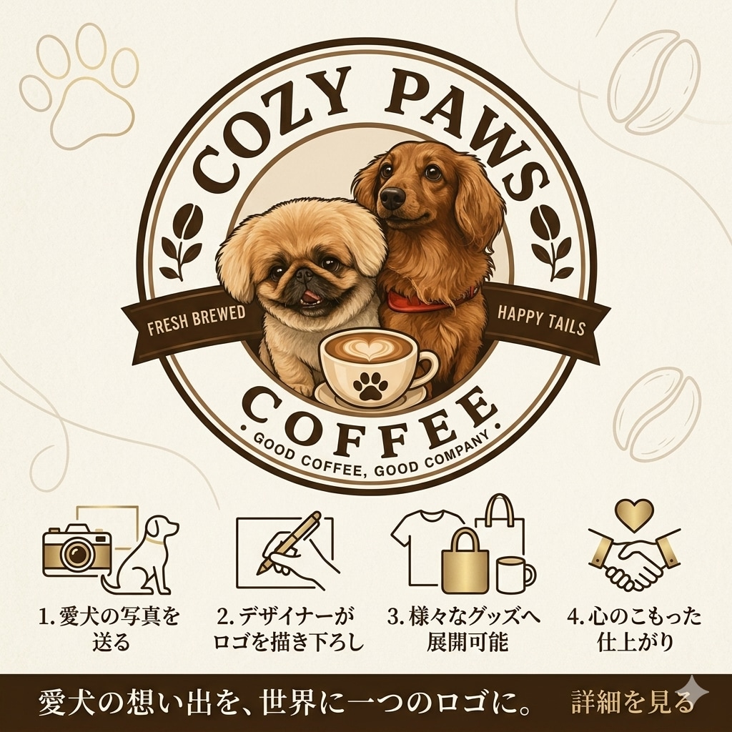 写真から作成！世界に一つだけの愛犬ロゴ作ります SNSアイコンやグッズに！愛犬モチーフのクラシックなロゴ作成 イメージ1