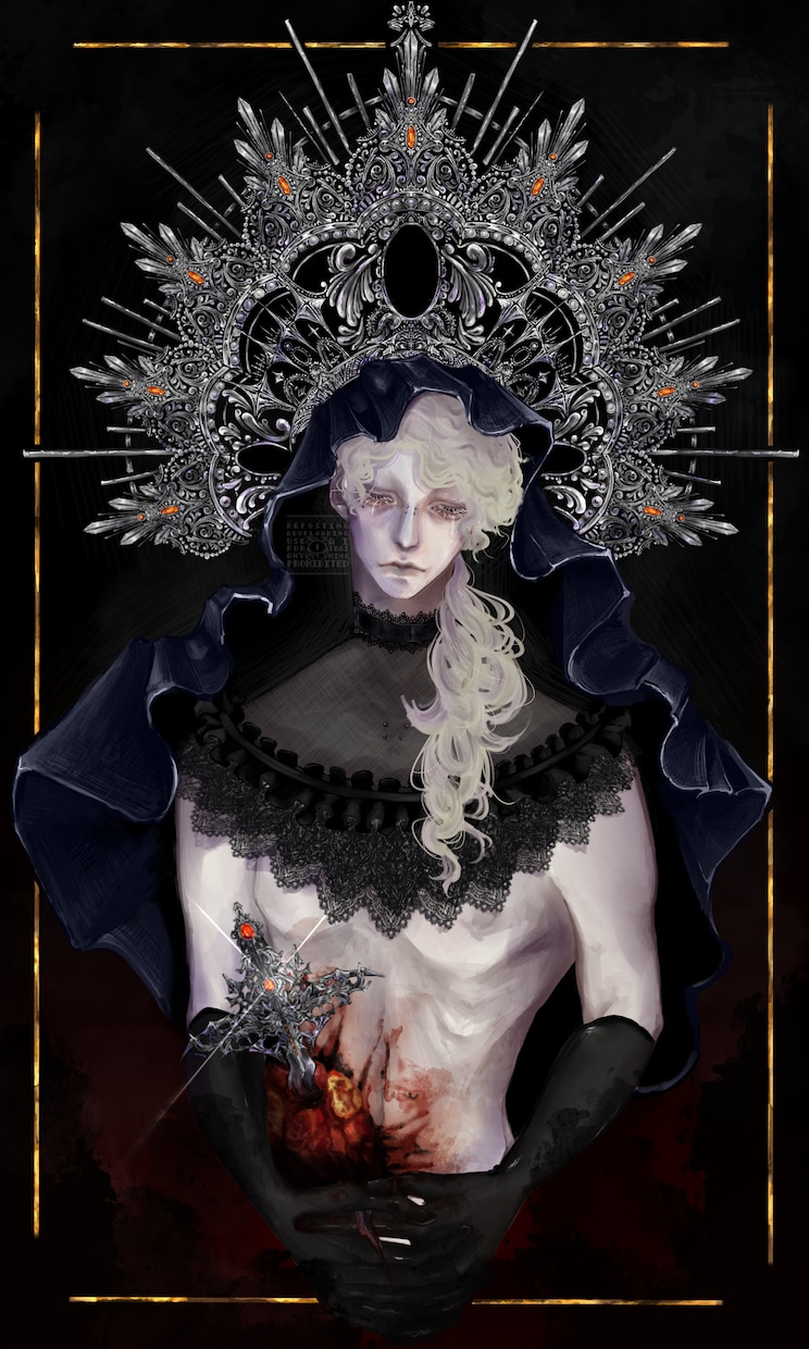 耽美でダークな一枚絵イラスト制作します 鬱々しく美しい、記憶に残る一枚を描きます イメージ1
