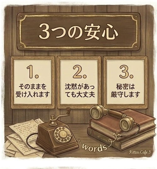猫さんのようにそっと寄り添います 日々の心のモヤモヤに。何気ない夜のお話し相手・相談を承ります イメージ3