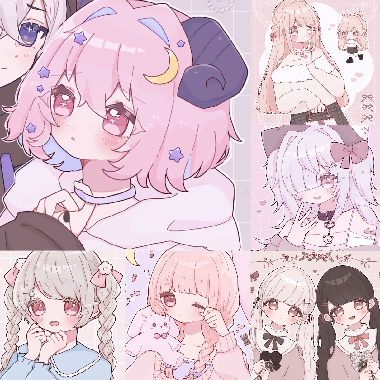 SNSアイコン、観賞用イラストなど制作します かわいいを得意としたイラストをお描きします！ イメージ1