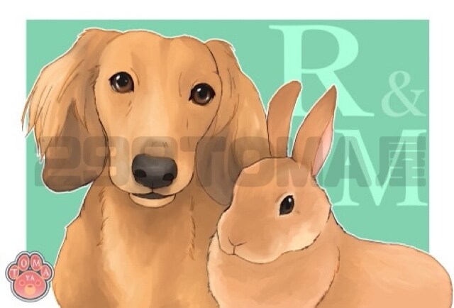 ペットの似顔絵を制作します 飾って可愛いポストカードサイズ！プロフ画像に使えるオマケ付き イメージ4