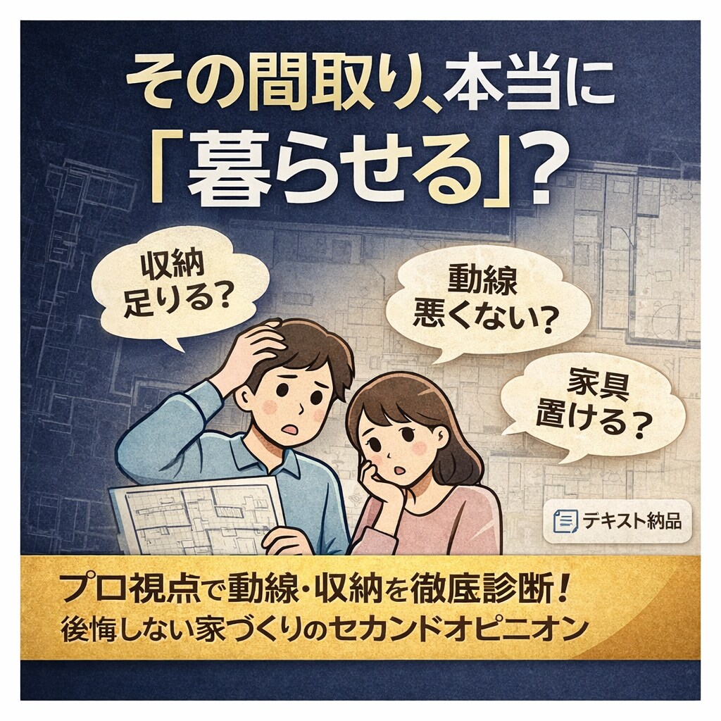 間取りの動線と収納を第三者診断します 二級建築士が家具配置まで見て改善案を提示 イメージ1