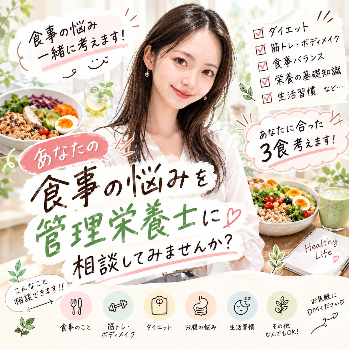 あなたに合わせて、3食整えます 数字に合わせるだけでなく、嗜好や習慣に合わせて健康を目指そう イメージ1