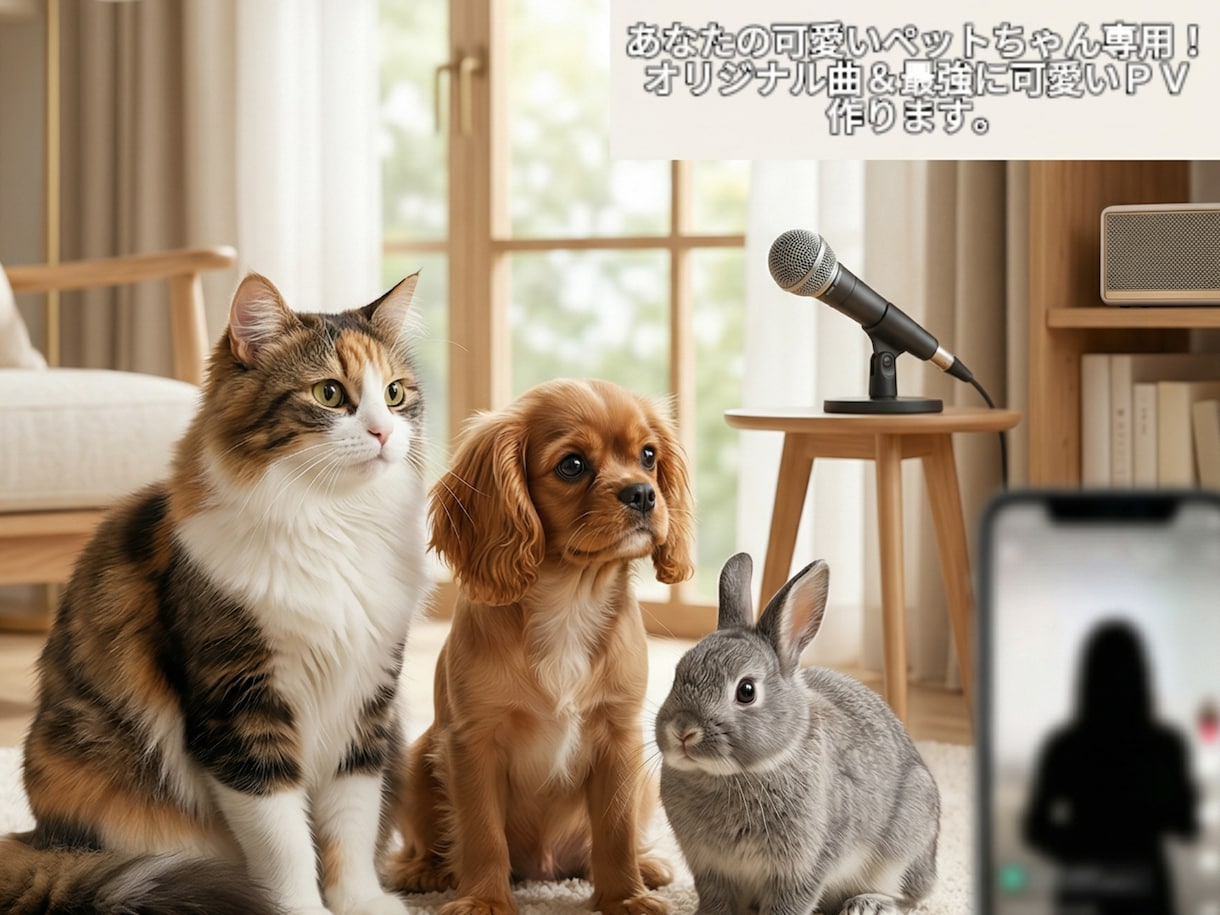ペット専用!オリジナル曲と最強に可愛いPV作ります スマホの素材を丸投げOK!世界に一つの貴方の子のMVをお届け イメージ2