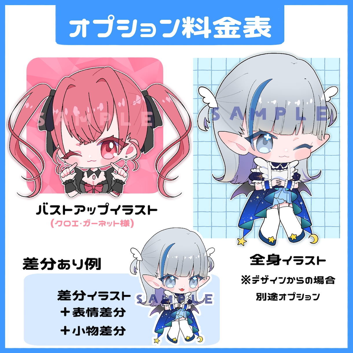 デフォルメイラスト制作します 配信やグッズなどに使えるミニキャラ描きます イメージ3