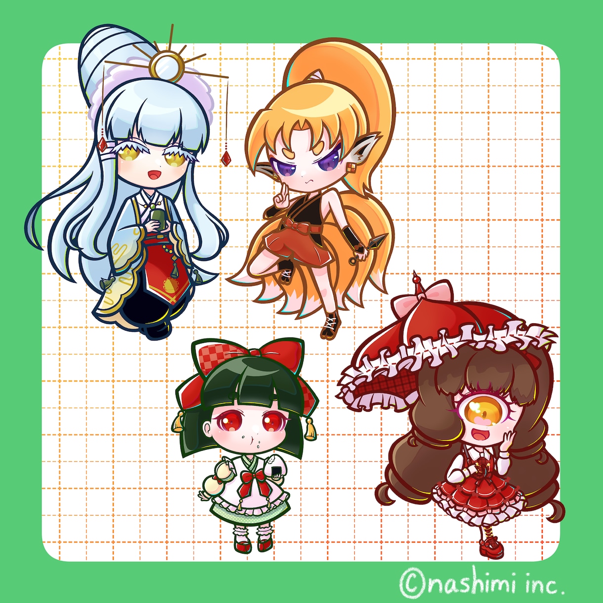 ポップで元気!!カラフルで可愛いミニキャラ描きます ステッカーやアクリルのグッズに最適。アイコン用も対応可能 イメージ6