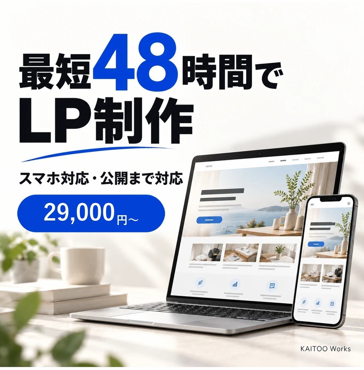 最短48時間｜スマホ対応LPを制作します AI×エンジニアの高速制作｜公開・フォーム設置まで対応 イメージ1