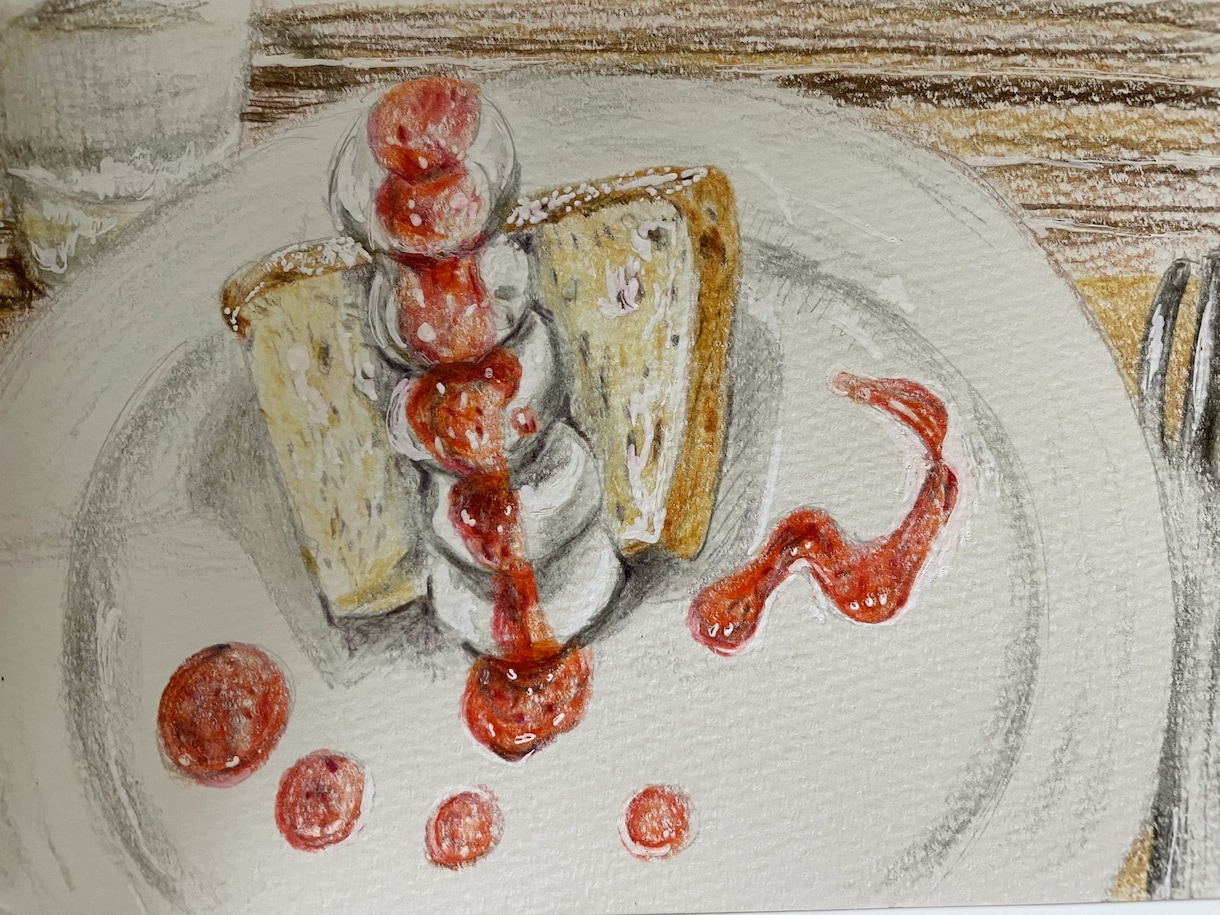 商用可！思わず食べたくなる食べ物イラストを描きます 目でも楽しむ！美味しい食べ物のデザインをアナログで作成します イメージ7