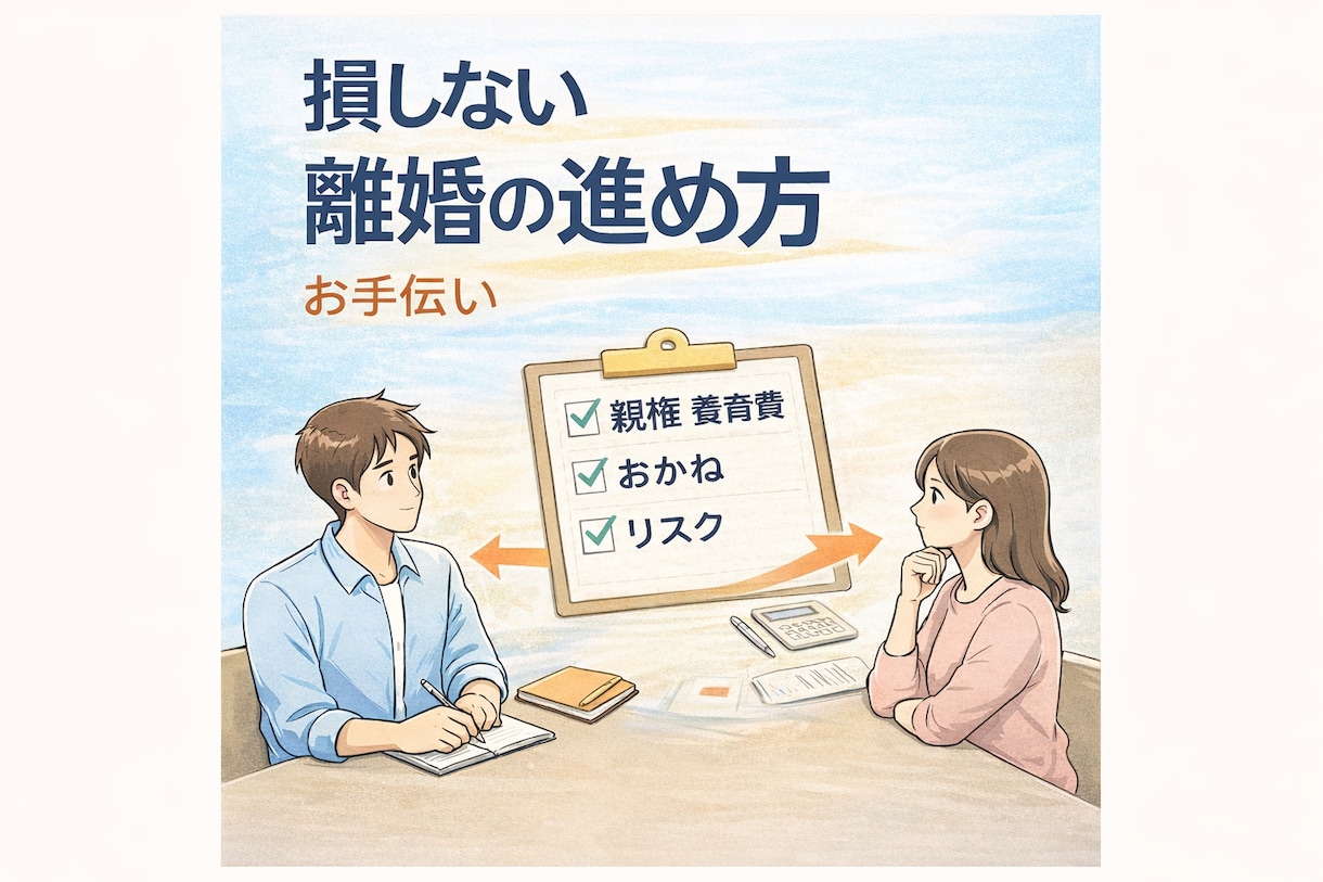 離婚で損しない「進め方」を一緒に整理します 離婚はタイミング・順番・準備で結果が変わります イメージ1