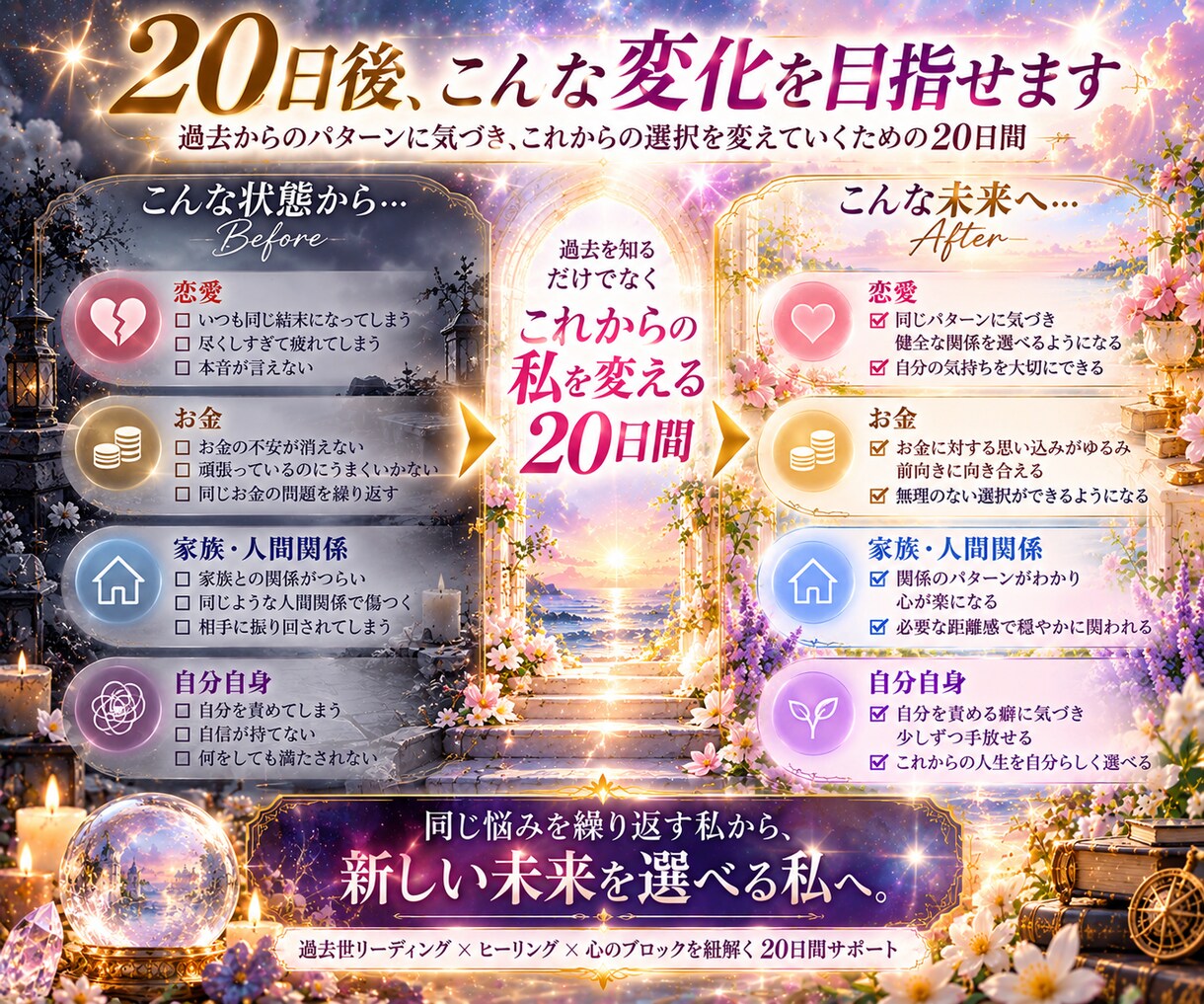 20日間｜過去世と心のブロックを読み解きます 過去世視×ヒーリングで心を紐解く20日間サポート イメージ4