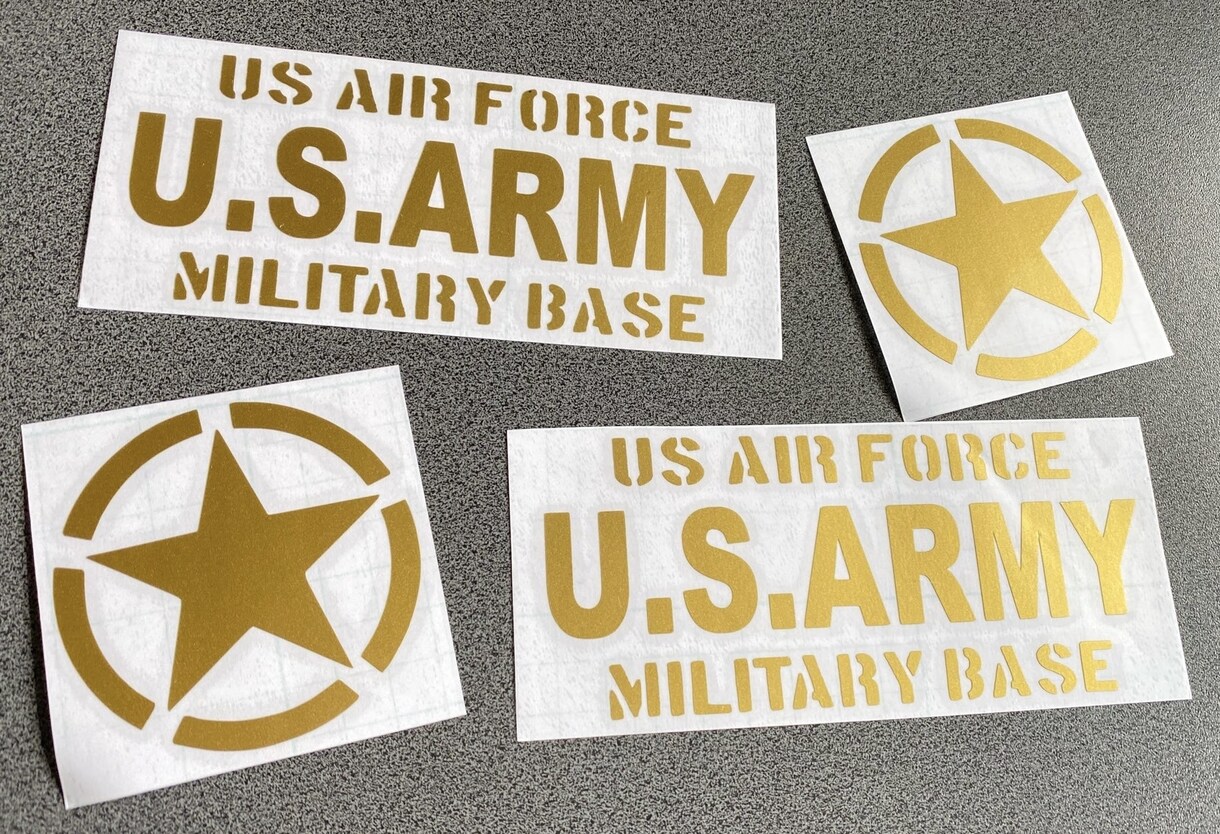 オリジナル オーダーステッカー 制作できます U.S.ARMY 星 4枚セット カッティングステッカー イメージ5