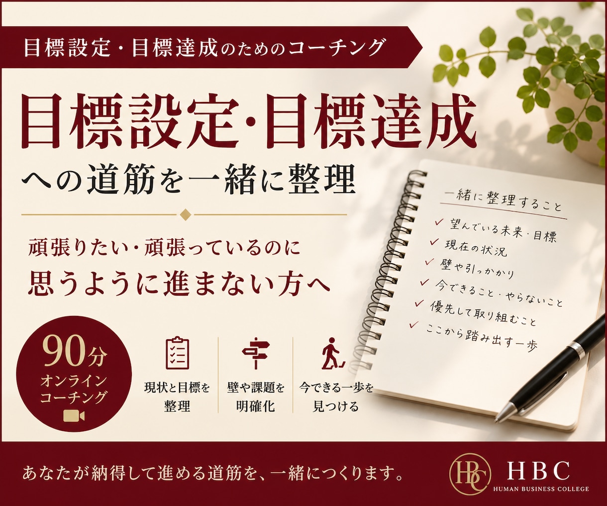 目標設定・目標達成への道筋を一緒に整理します 頑張りたい・頑張っているのに思うように進まない方へ イメージ1