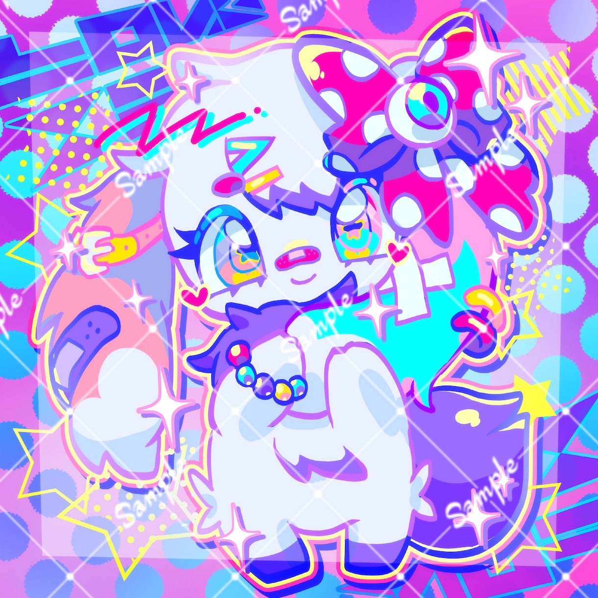 ユニークでかわいいケモノキャライラストを制作します 唯一無二の絵柄と色使いを活かし、ケモノキャラをお描きします イメージ4