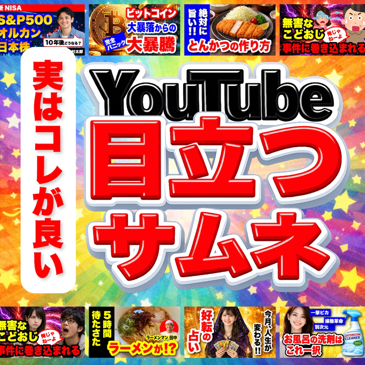 YouTube の サムネイル制作 します 「目を止める1枚」で再生数・CTRを底上げを！！ イメージ1