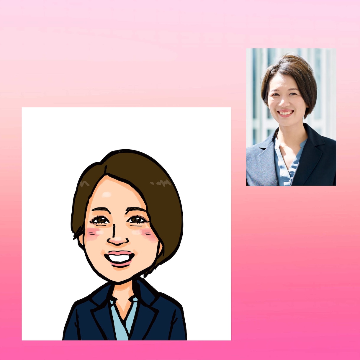 プロ制作！デジタルによる似顔絵アイコンお描きします SNSアイコン、プロフィール画像や名刺等にいかがですか？ イメージ2