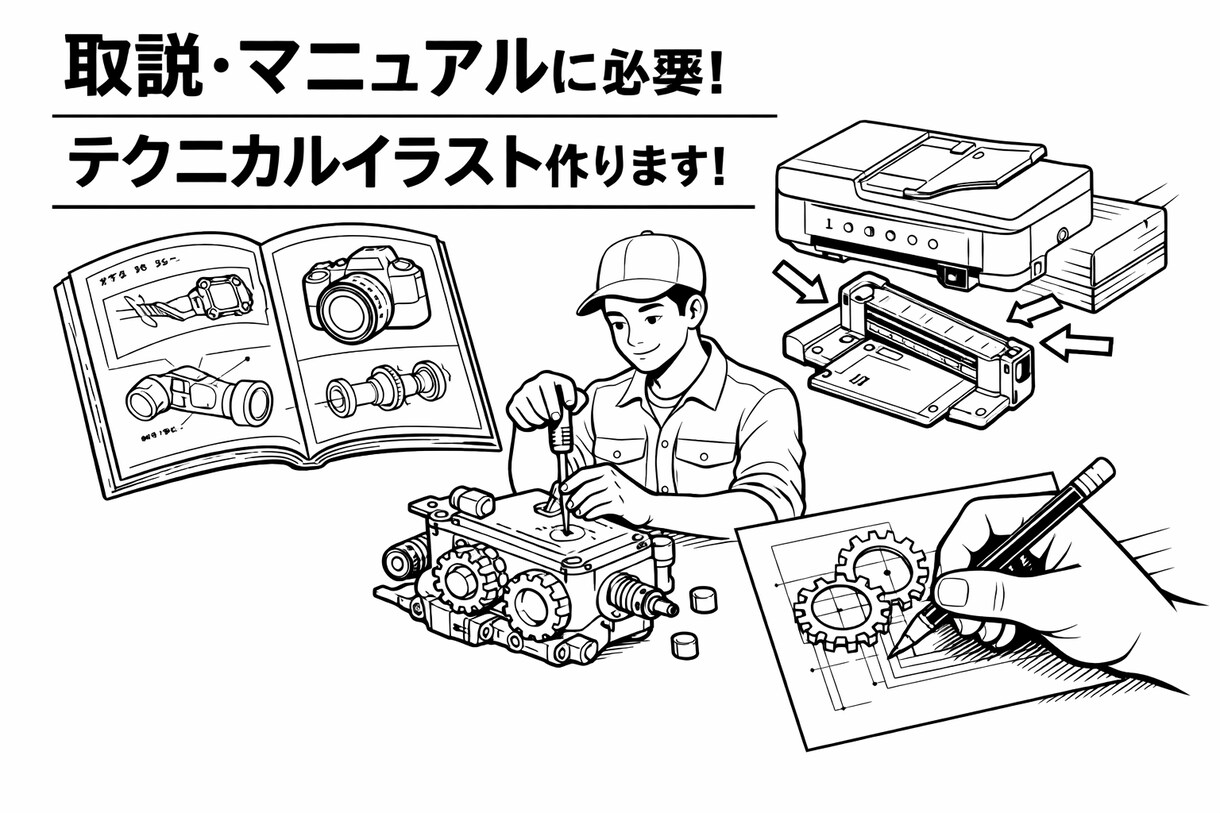 取説・マニュアルなどのイラスト作ります フリー素材が見つからず困ってませんか?お悩み解決します イメージ1