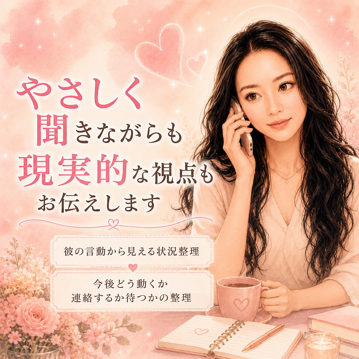 好きなのに苦しい恋の話聞きます 沼った恋の不安を一緒に整理します イメージ8