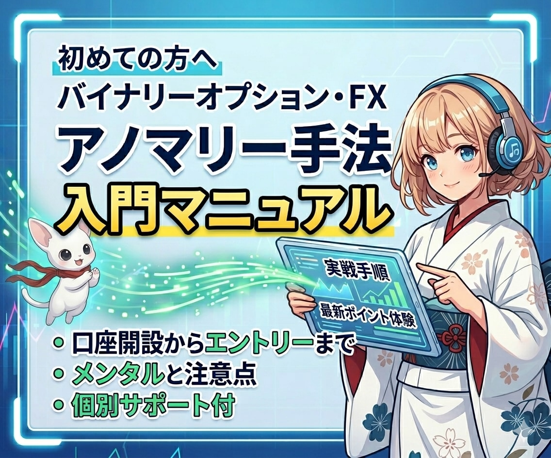 アノマリー手法入門＋お試し最新ポイントを公開します バイナリーオプションでのアノマリー手法の始め方を初心者向けに イメージ1