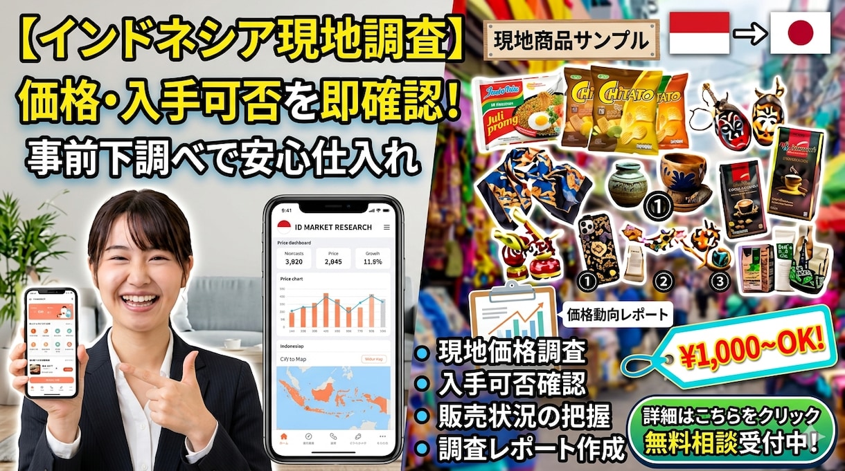 現地商品の市場調査をします インドネシア現地商品の調査をします イメージ1