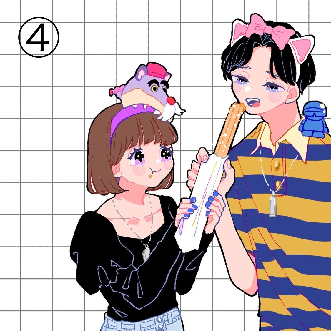 おしゃれ可愛い♡2人組のイラストを描きます ウェルカムボードや記念日の特別な贈り物に♪ イメージ5