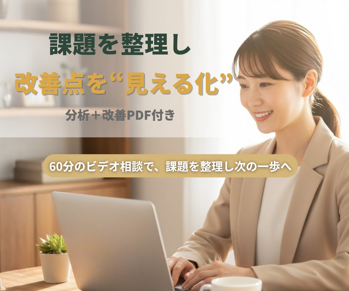 60分で課題を整理し、改善点を見える化します 悩みを言語化して、行動につなげる｜分析＋改善PDF付き イメージ1