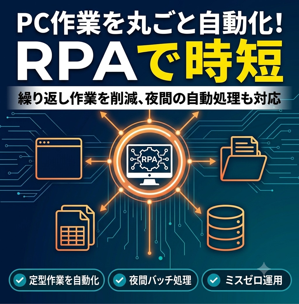 RPAでPC作業をまるごと自動化します Power Automateで繰り返し作業を削減 イメージ1