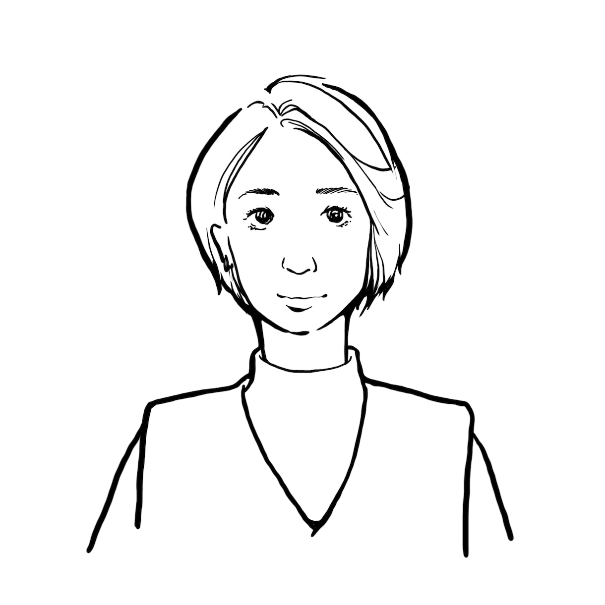 白黒ドローイング似顔絵描きます シンプルできちんと似ている人物を描きます。 イメージ5